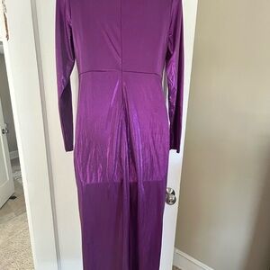 Elegant Purple Long Sleeve Dress